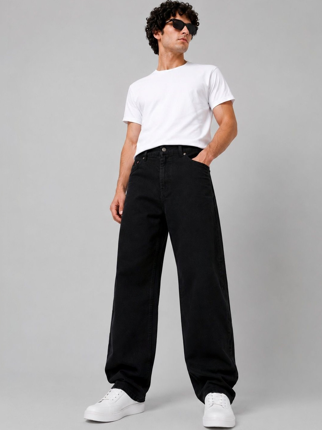 CINOCCI Men Baggy fit Mid-Rise Jeans