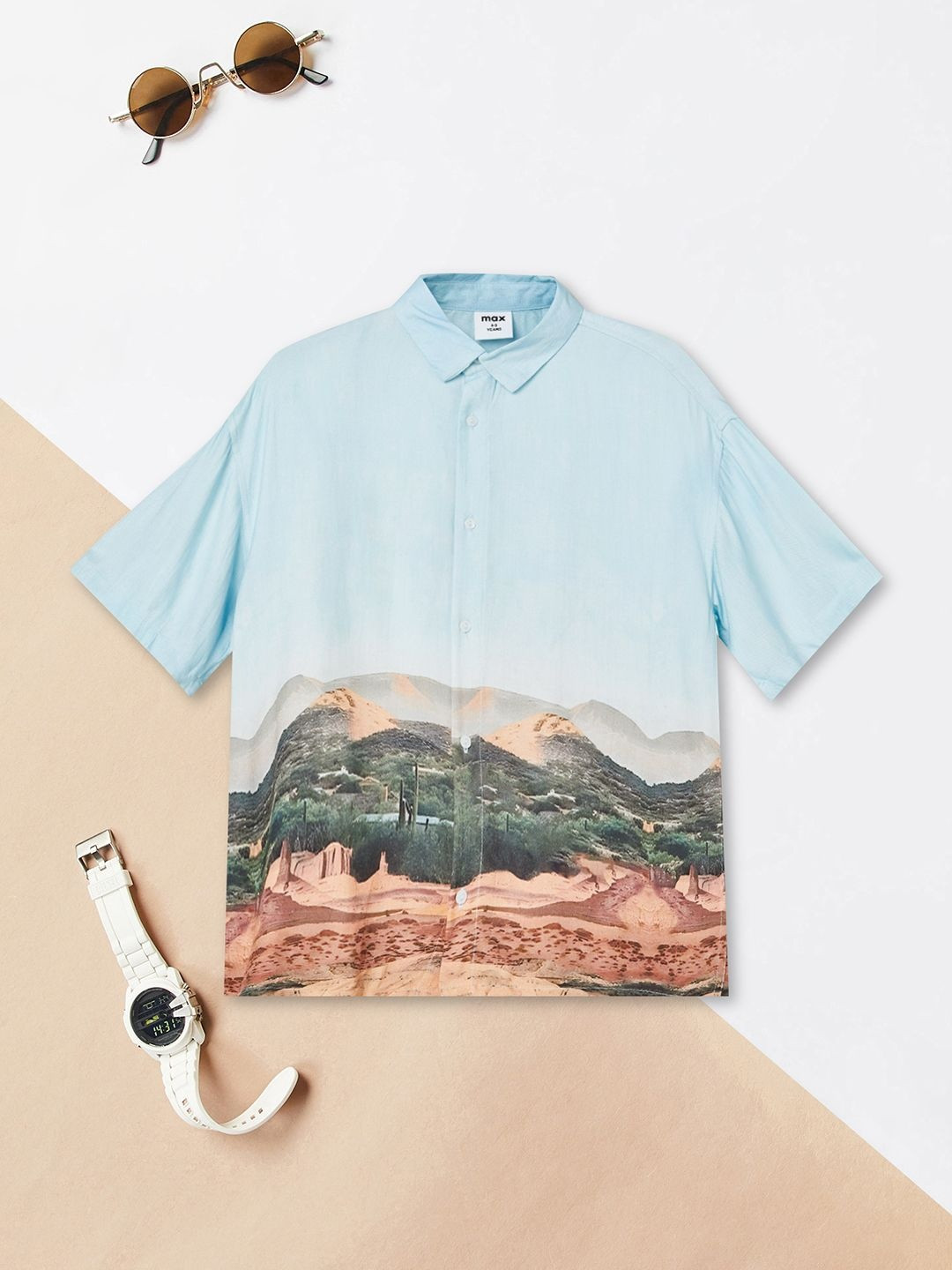 max Boys Printed Casual Shirt