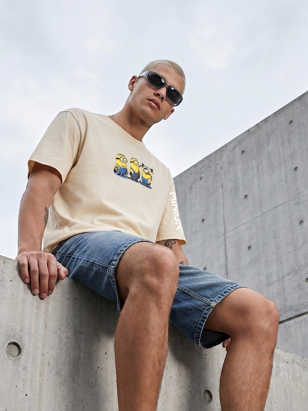 Minions by Kook N Keech Oversized Minions Printed T-shirt