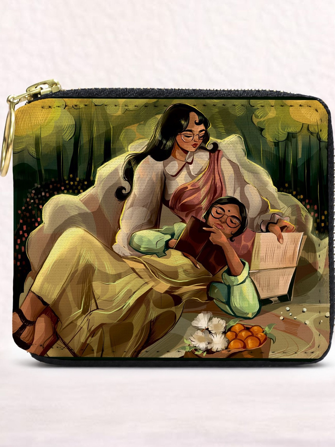 Kalankit Ethnic Motifs Printed Vegan Leather Two Fold Wallet
