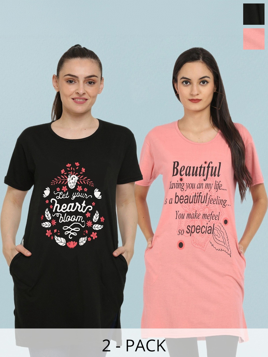 DDASPRATION Women Typography 2 Printed Pockets T-shirt