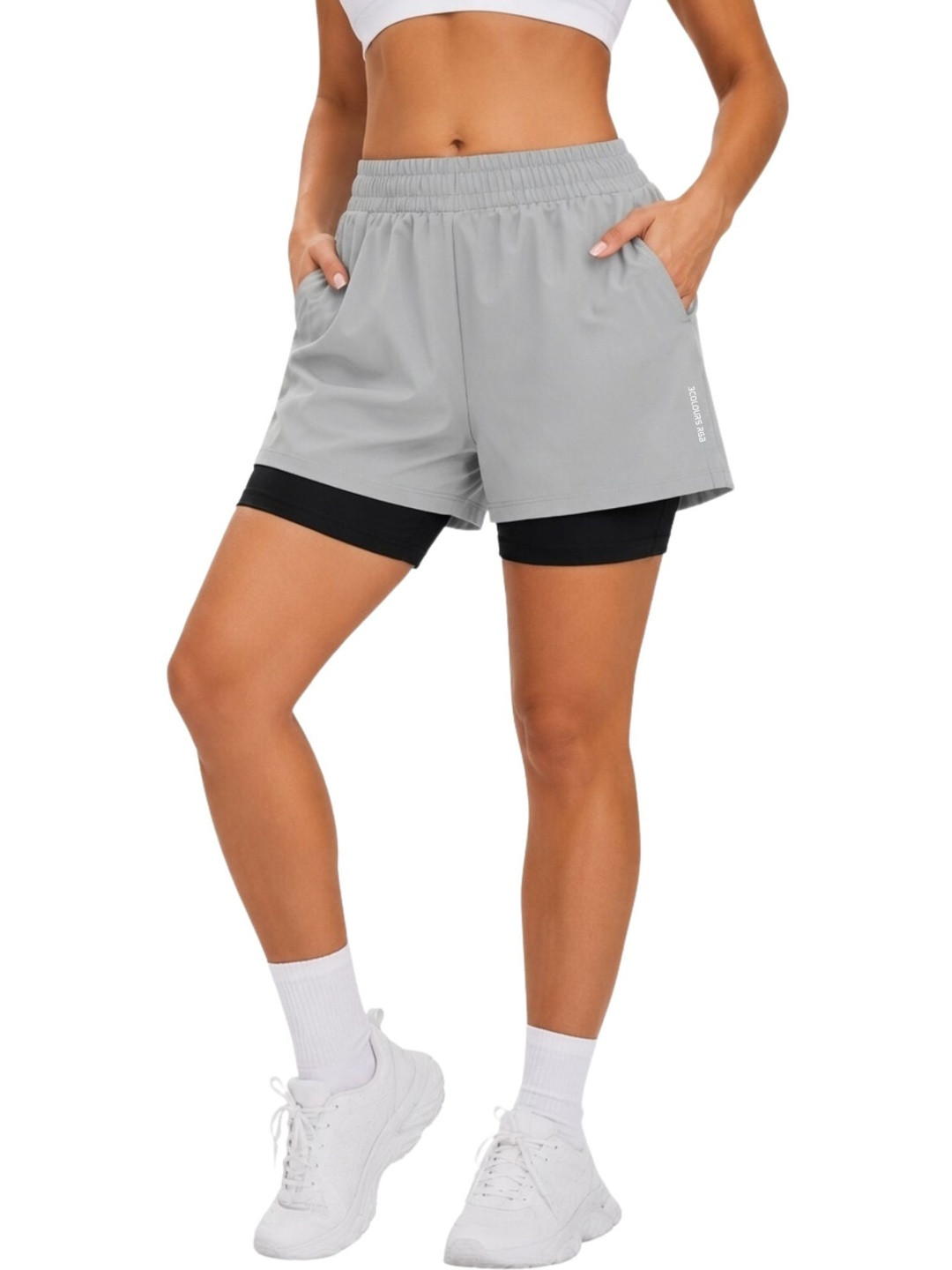 3Colors Women Low-Rise Training or Gym Sports Shorts