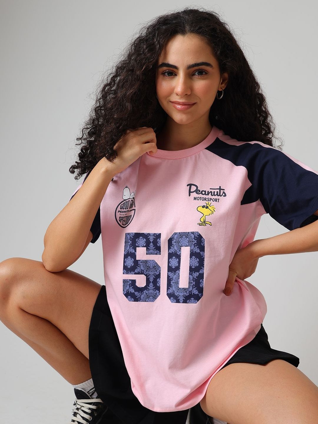 Free Authority Women Peanuts Printed Oversized Fit Tshirt