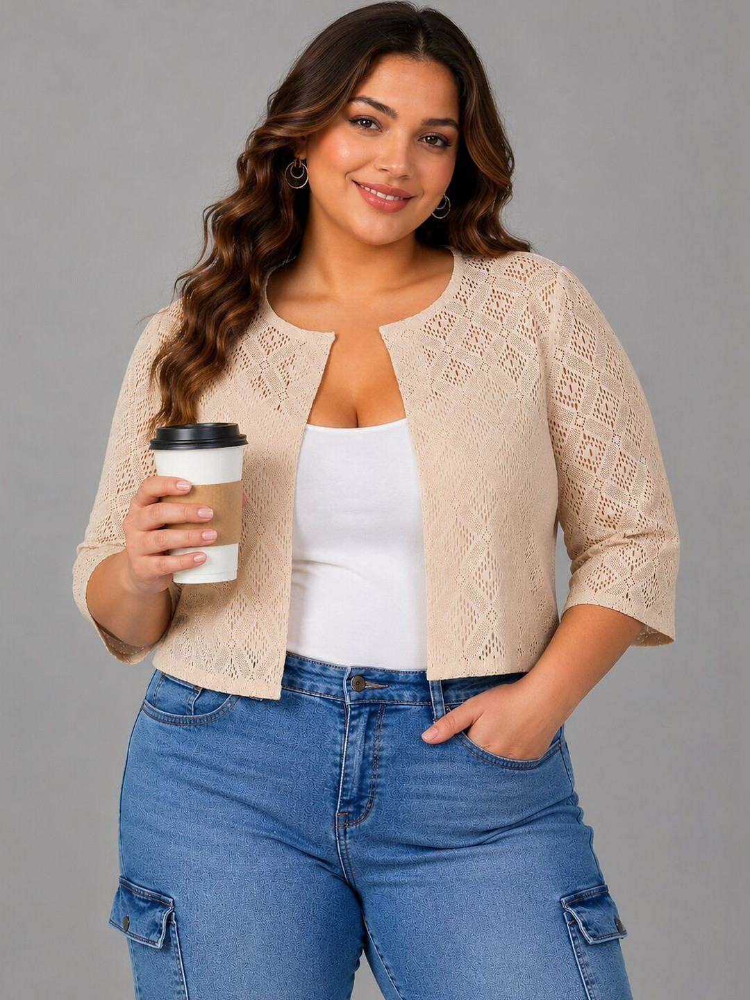 UnaOne Women Crop Shrug