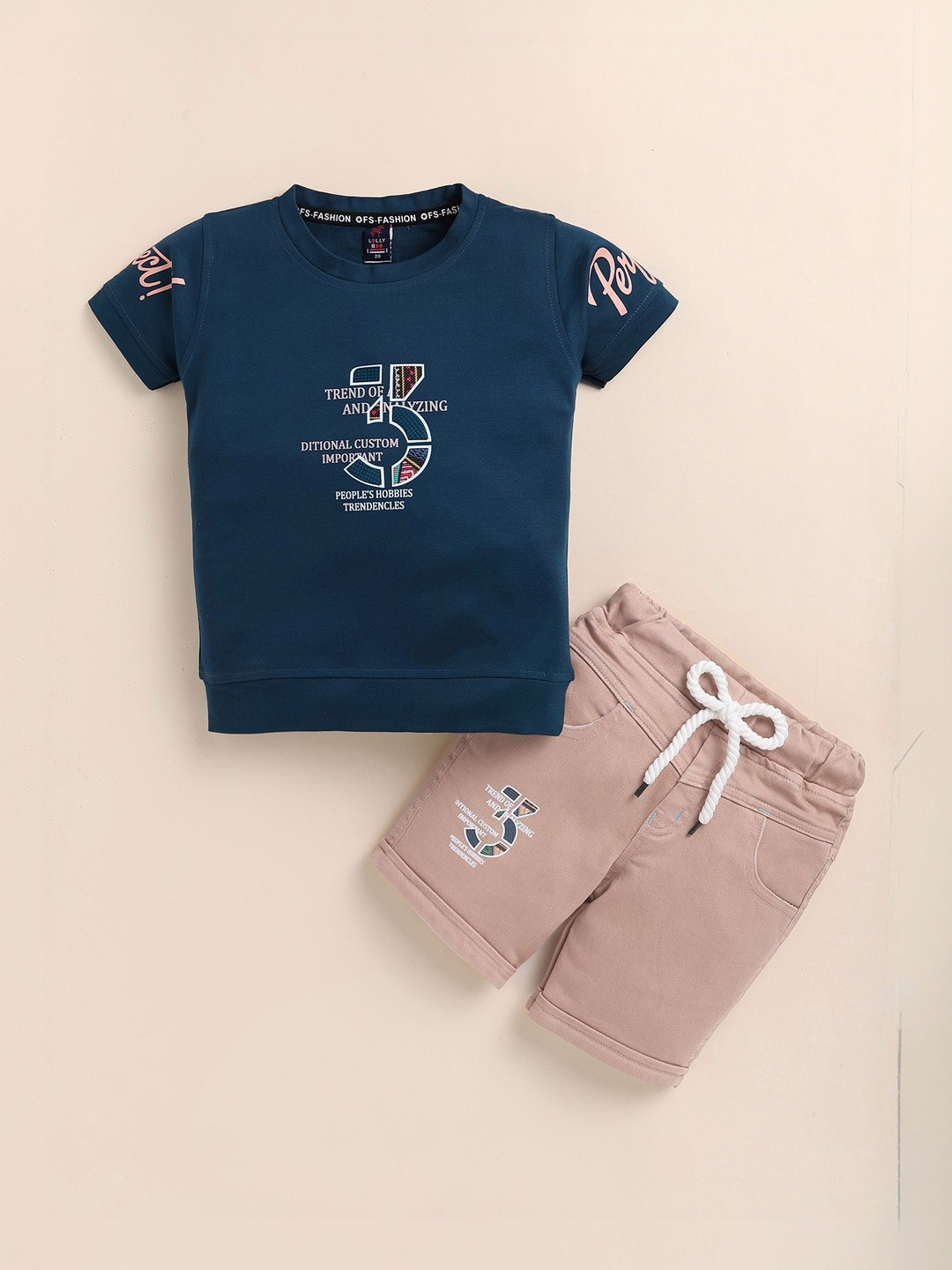TINI JENNY Boys Printed T-shirt with Shorts