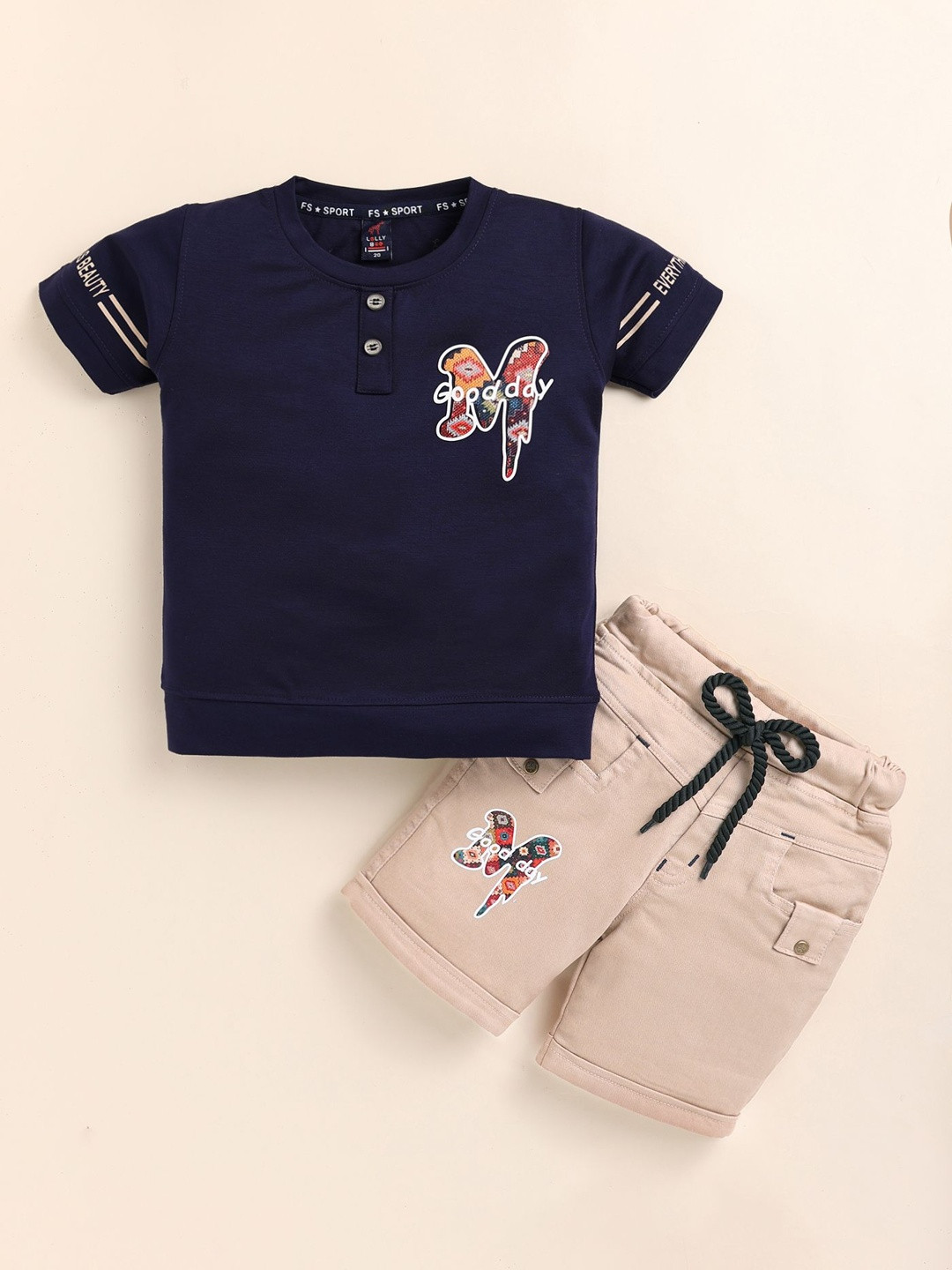 TINI JENNY Boys Printed T-shirt with Shorts