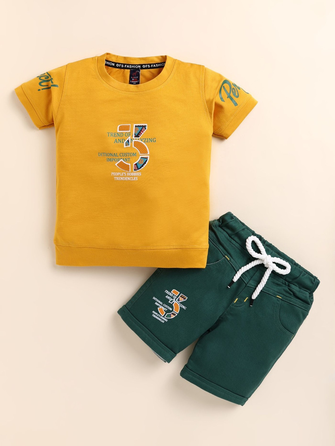 TINI JENNY Boys Printed T-shirt with Shorts