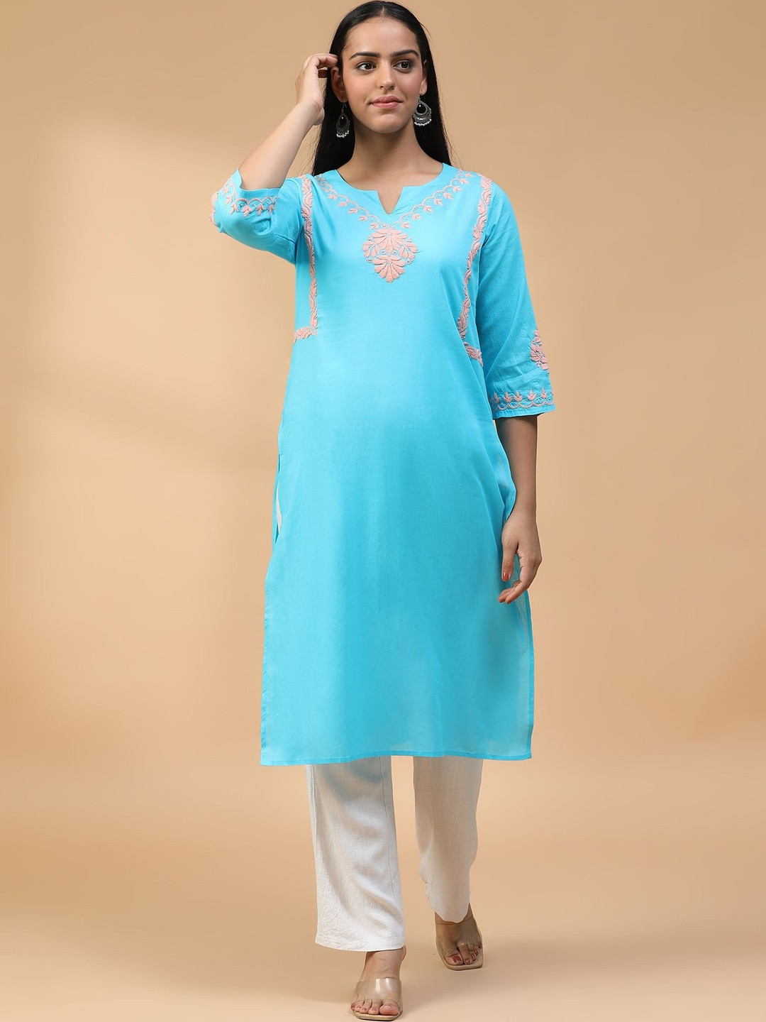 SEMAL HANDICRAFTS Women Ethnic Motifs Embroidered Thread Work Kurta