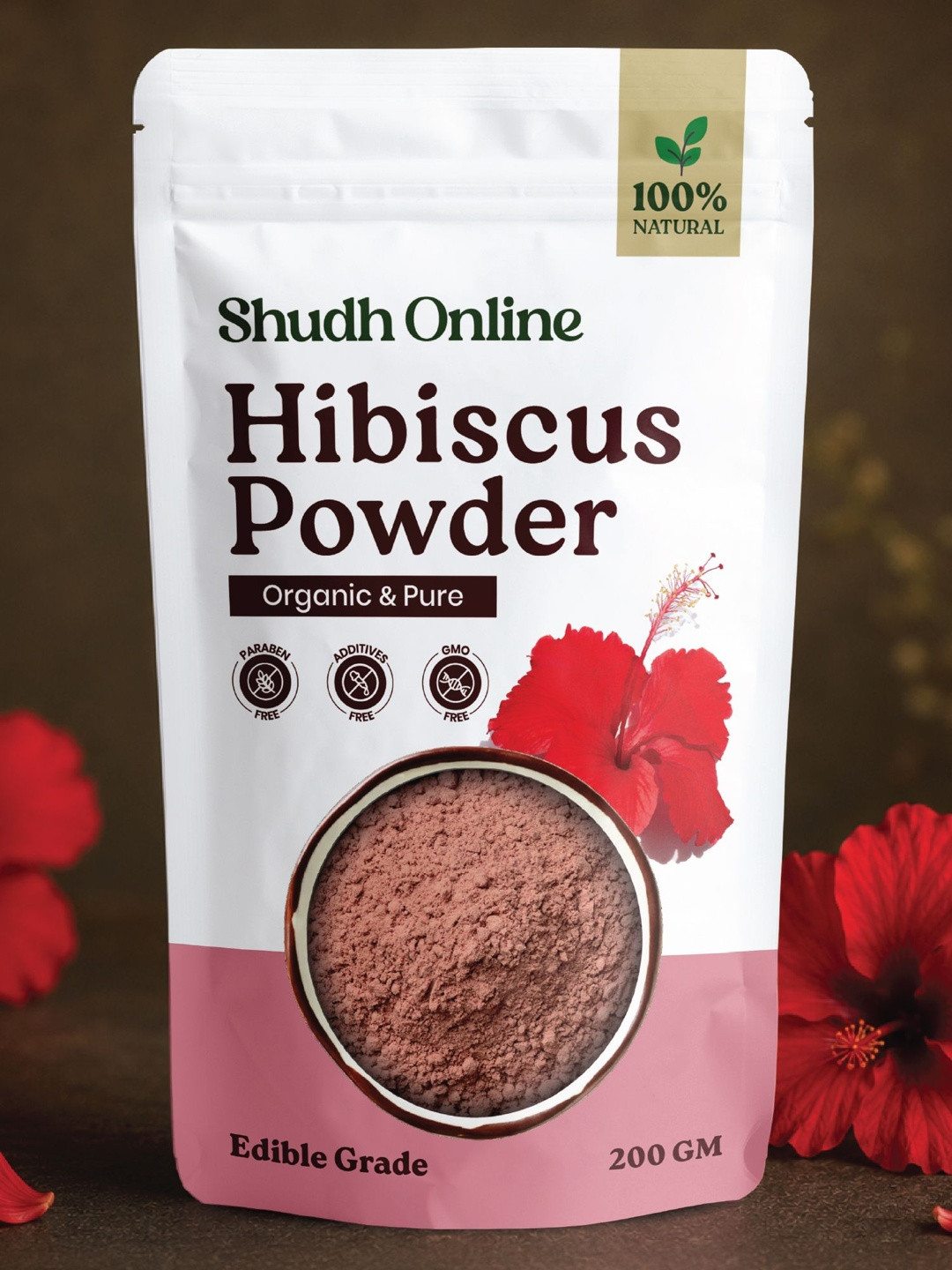 Shudh Online Pure Hibiscus Powder For Hair & Skin - Mask 200 g