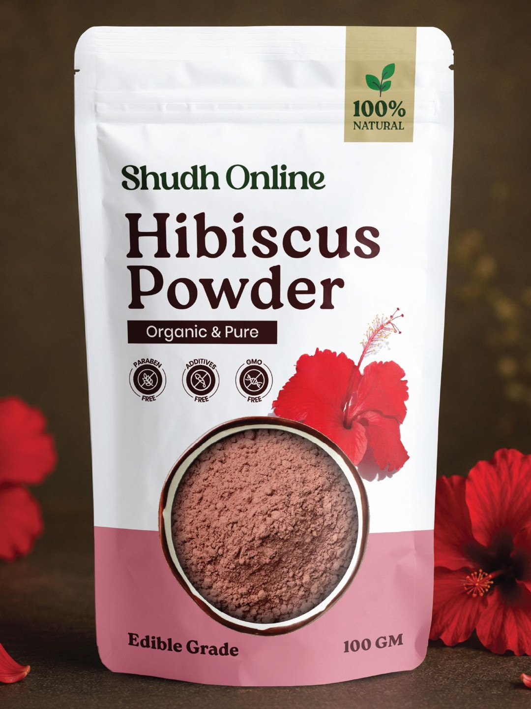 Shudh Online Pure Hibiscus Powder For Hair & Skin Mask - 100 g