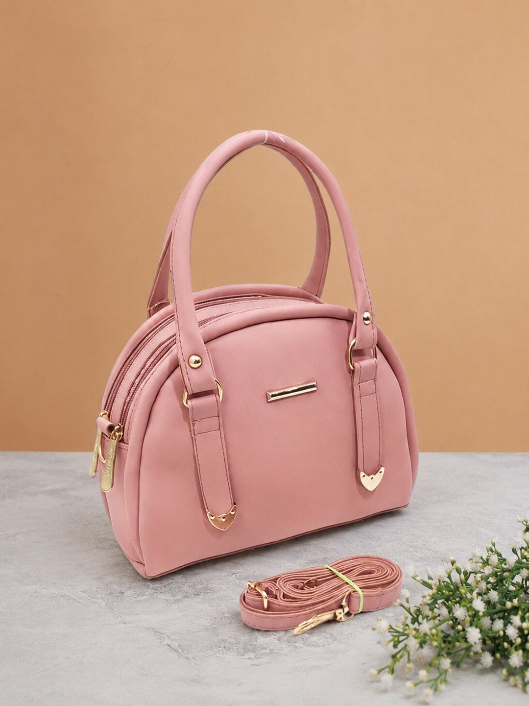 HERE&NOW Textured PU Bowling Handheld Bag