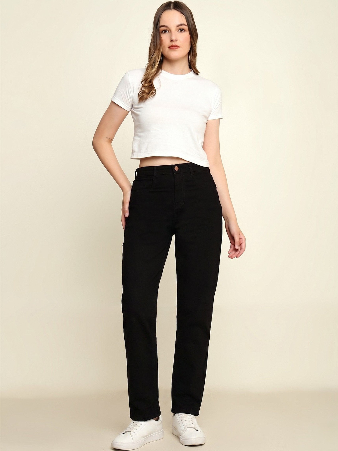 zayla Women Loose High-Rise Stretchable Mom Fit Jeans
