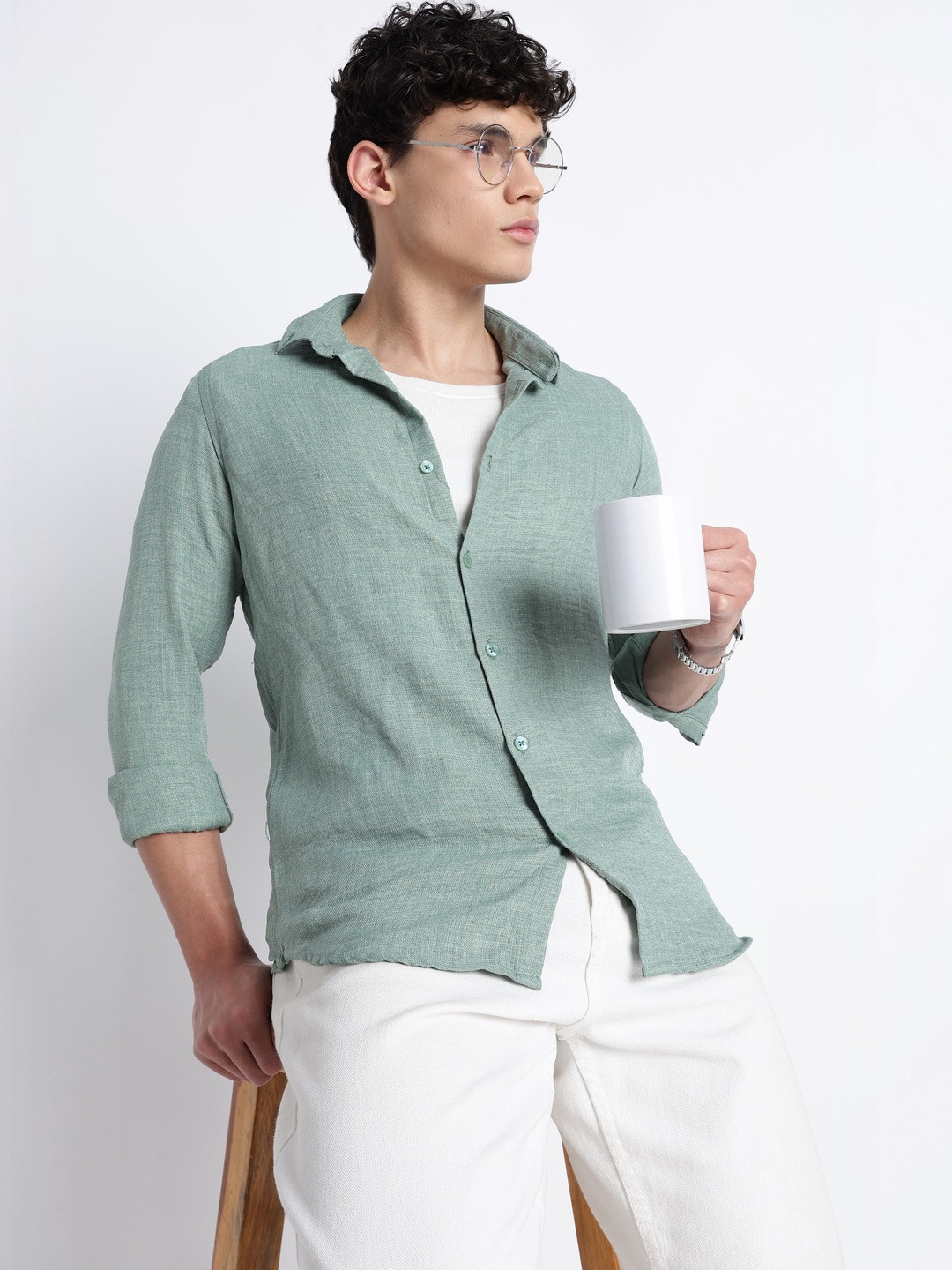 THE BEETEL HOUSE Men Classic Slim Fit Casual Shirt