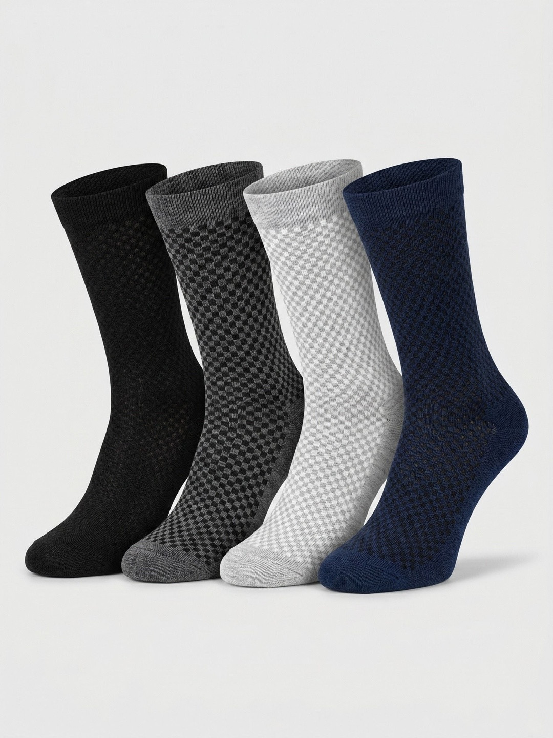 Moda Rapido Men Pack of 4 Cotton Blend Patterned Calf Length Socks