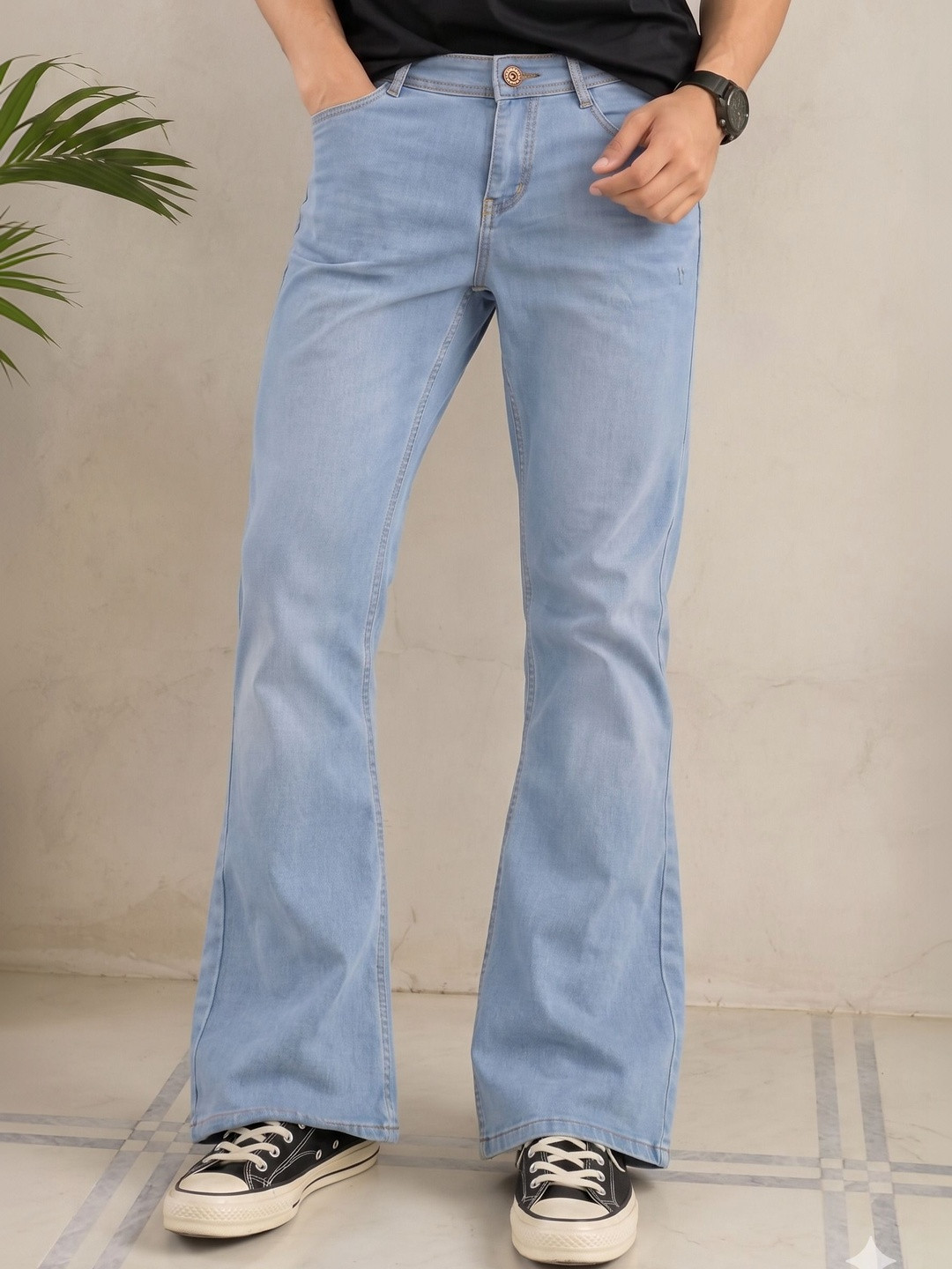 Podge Men Bootcut Mid-Rise Stretchable Jeans