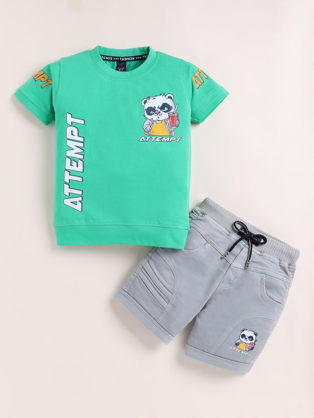 TINI JENNY Boys Printed T-shirt with Shorts