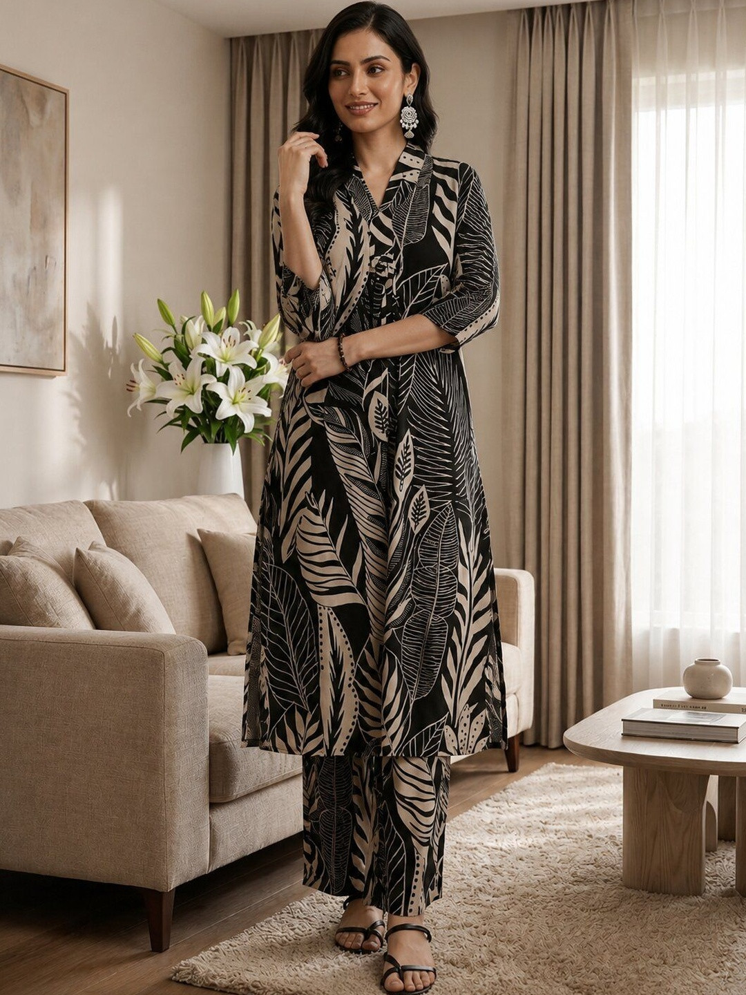 UGMAZ Women Floral Printed Regular Kurta with Palazzos