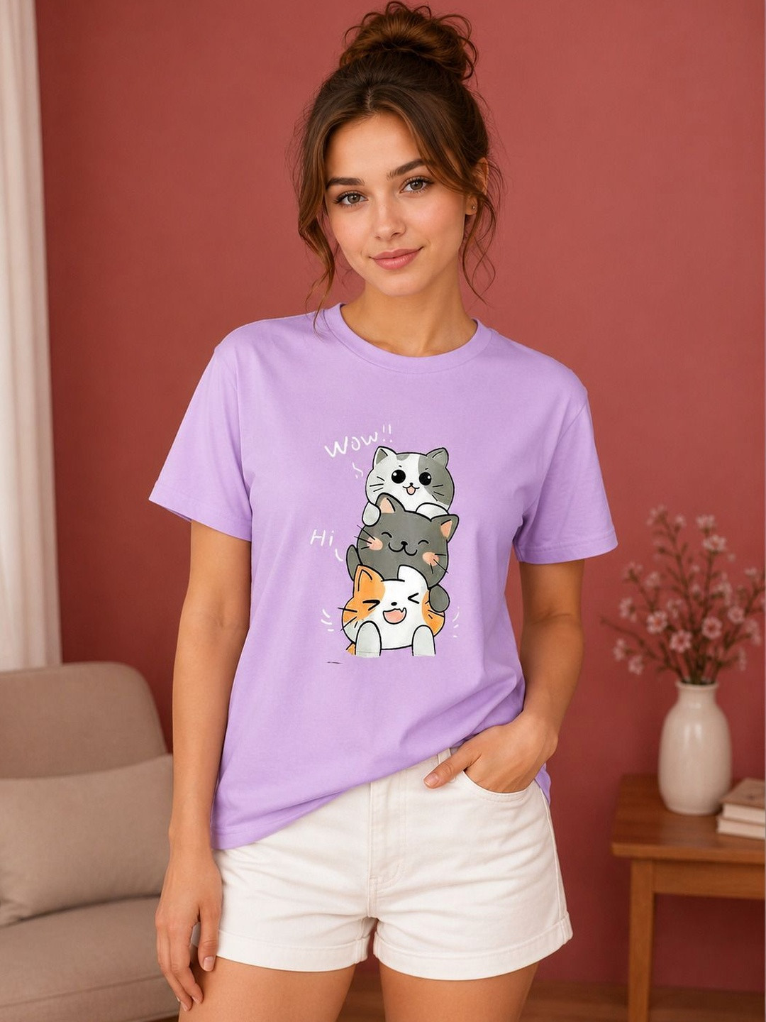 ELVIA Women Printed T-shirt