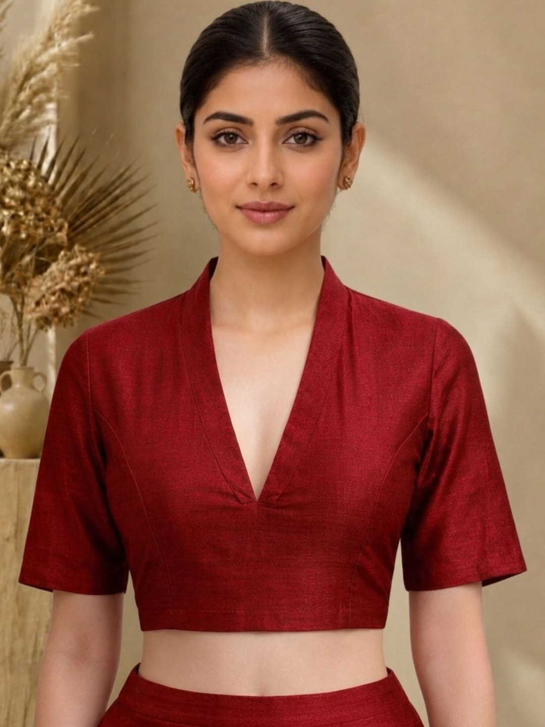 Thevasa Solid Saree Blouse