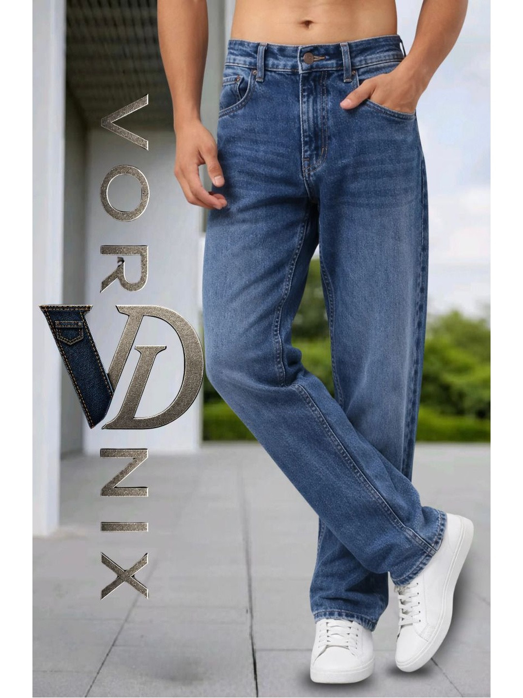 VORNIX DENIM Men Relaxed Fit Mid-Rise Jeans