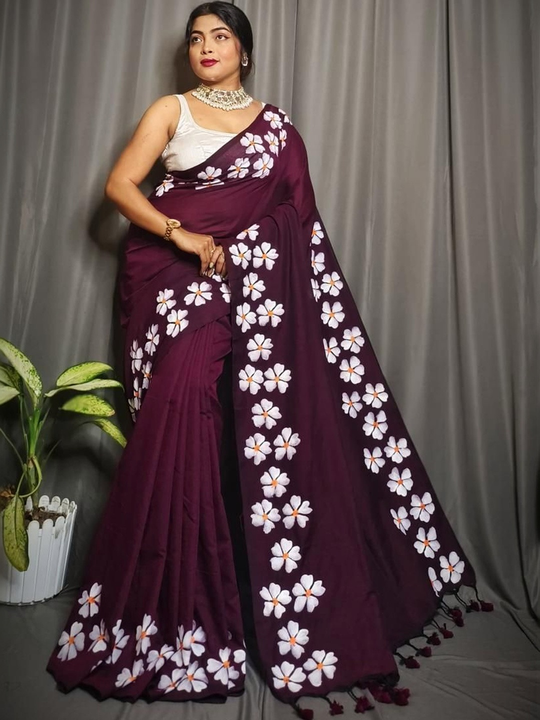 Joyguru Textile Pure Cotton Saree
