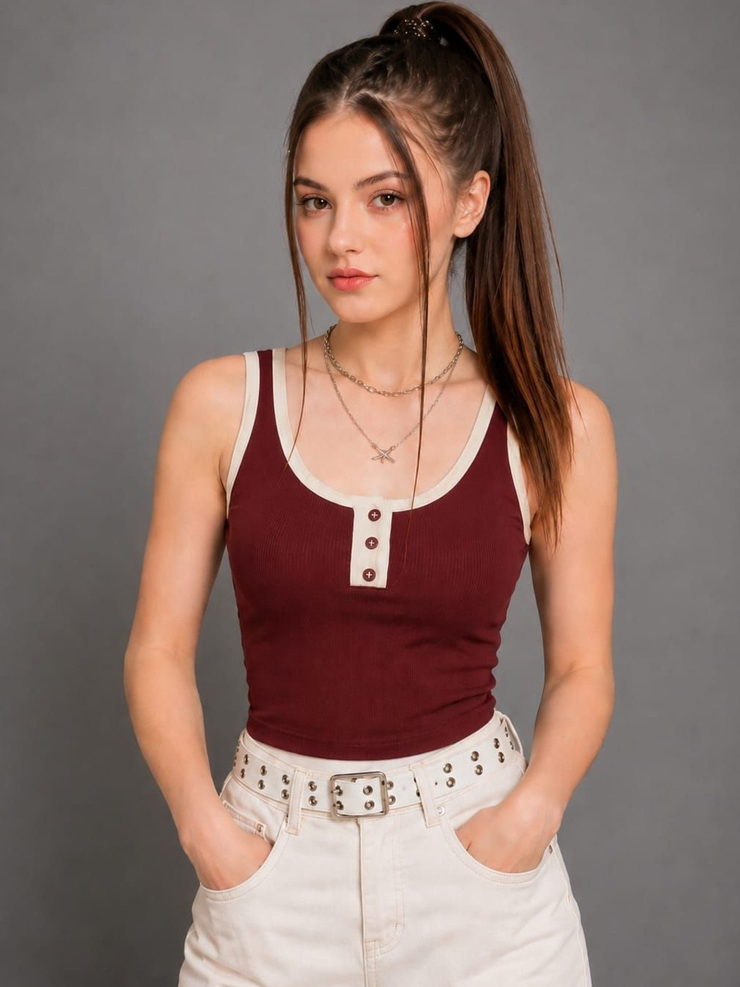 ZAROON PRODUCTION Cotton Blend Top