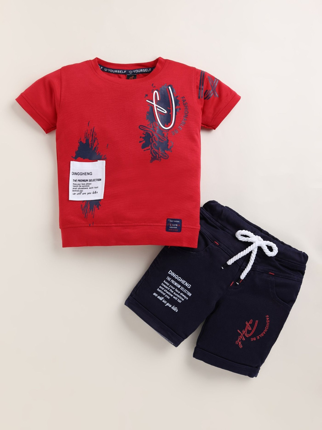 TINI JENNY Boys Printed T-shirt with Shorts