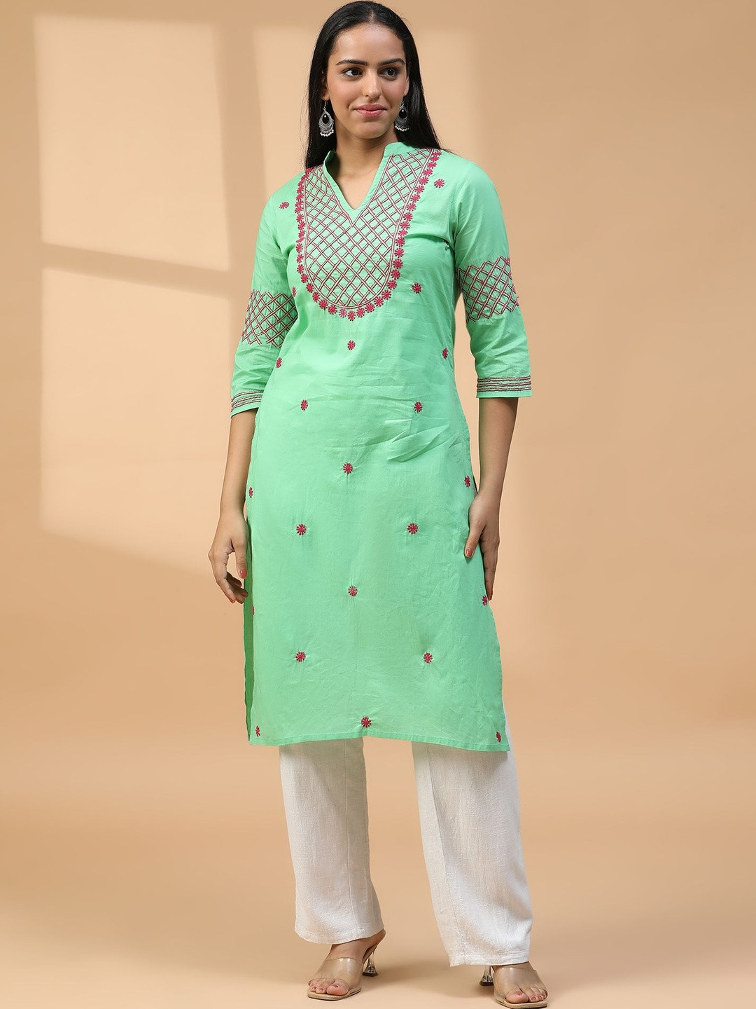 SEMAL HANDICRAFTS Women Ethnic Motifs Embroidered Thread Work Kurta