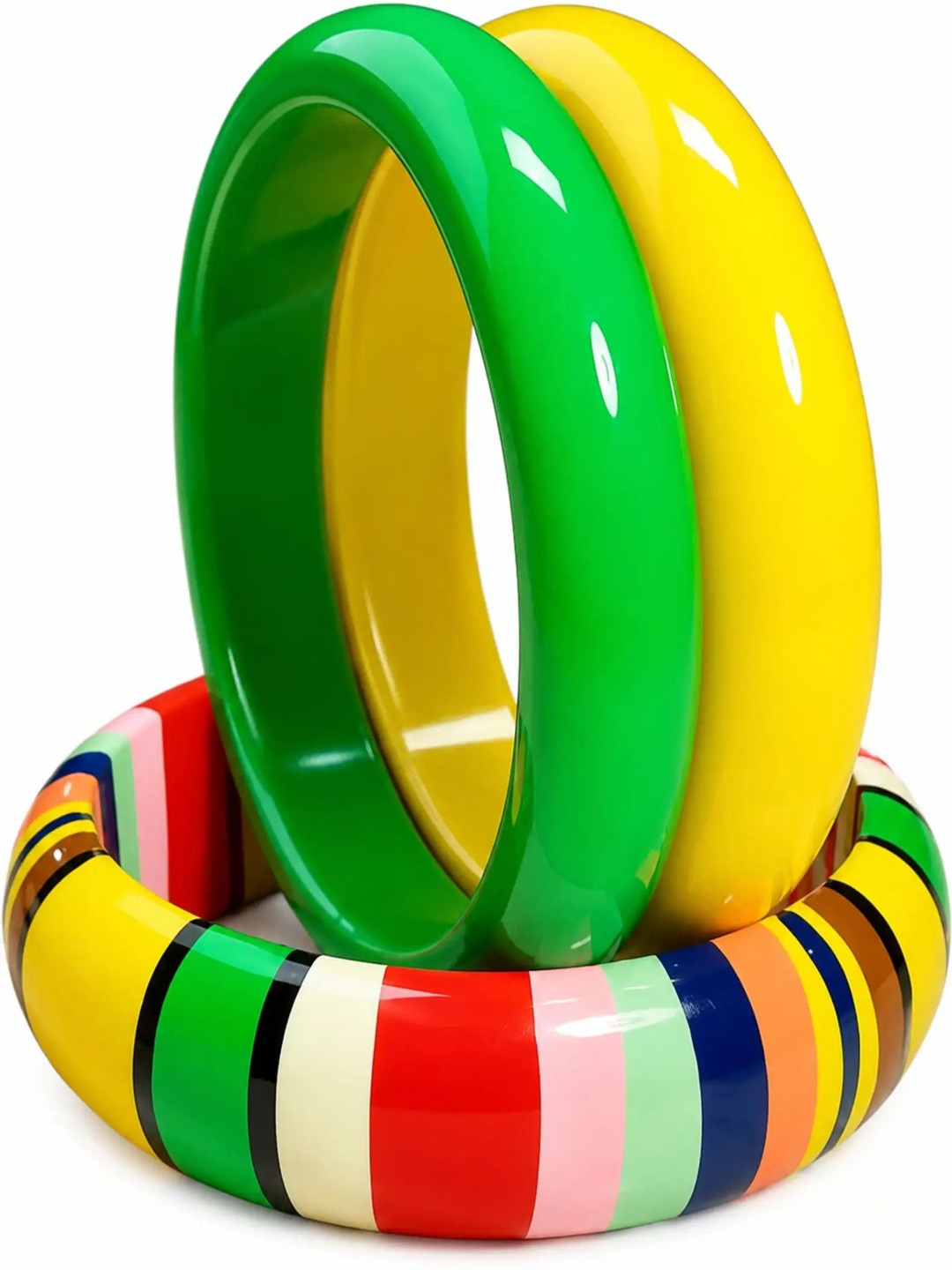 AJ Azad Jewels Set of 3 Multicolour Kashmiri Bangles