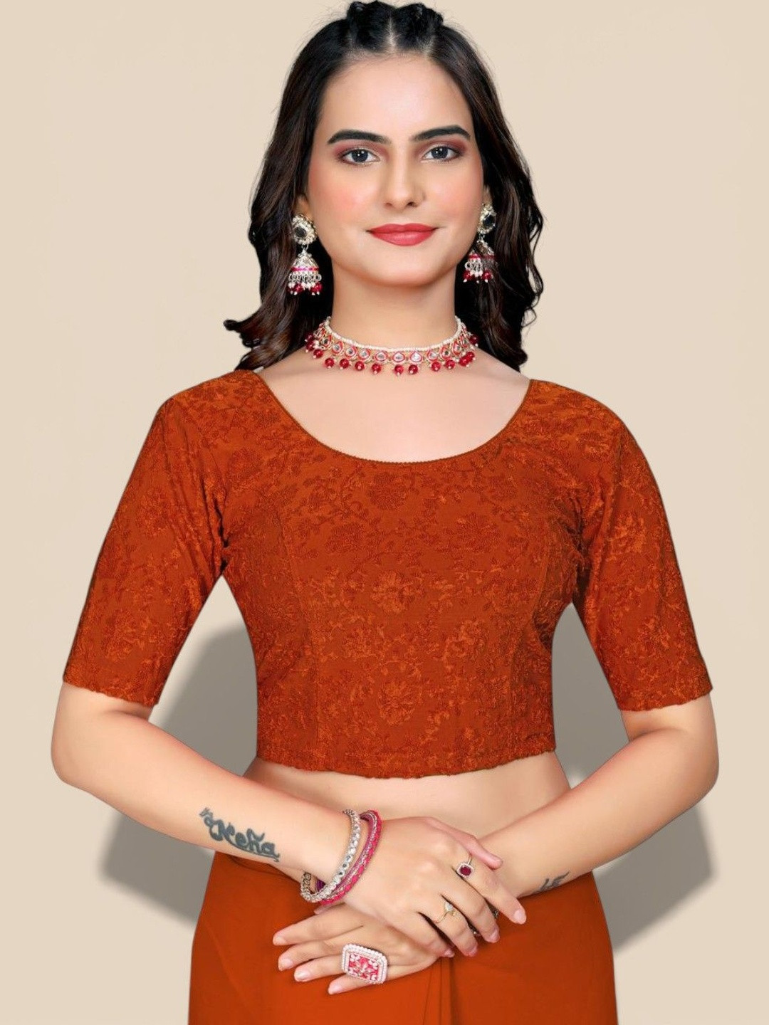 MRSWEARS Woven Design Saree Blouse