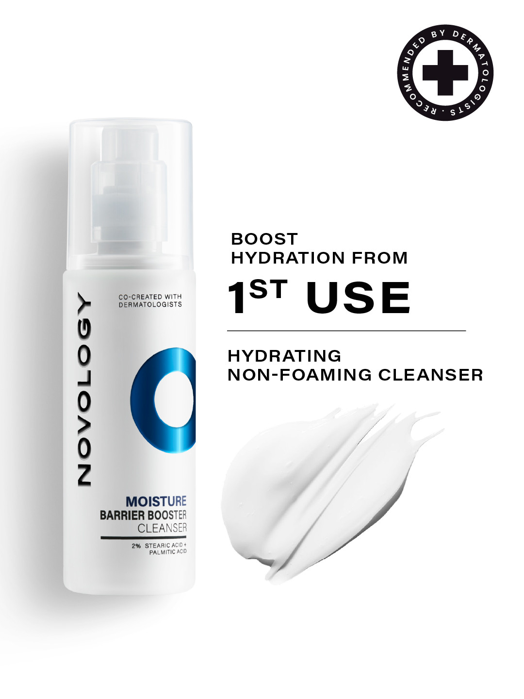 Novology Moisture Barrier Booster Cleanser for Dry Rough Sensitive Skin Dermat Tested 180g