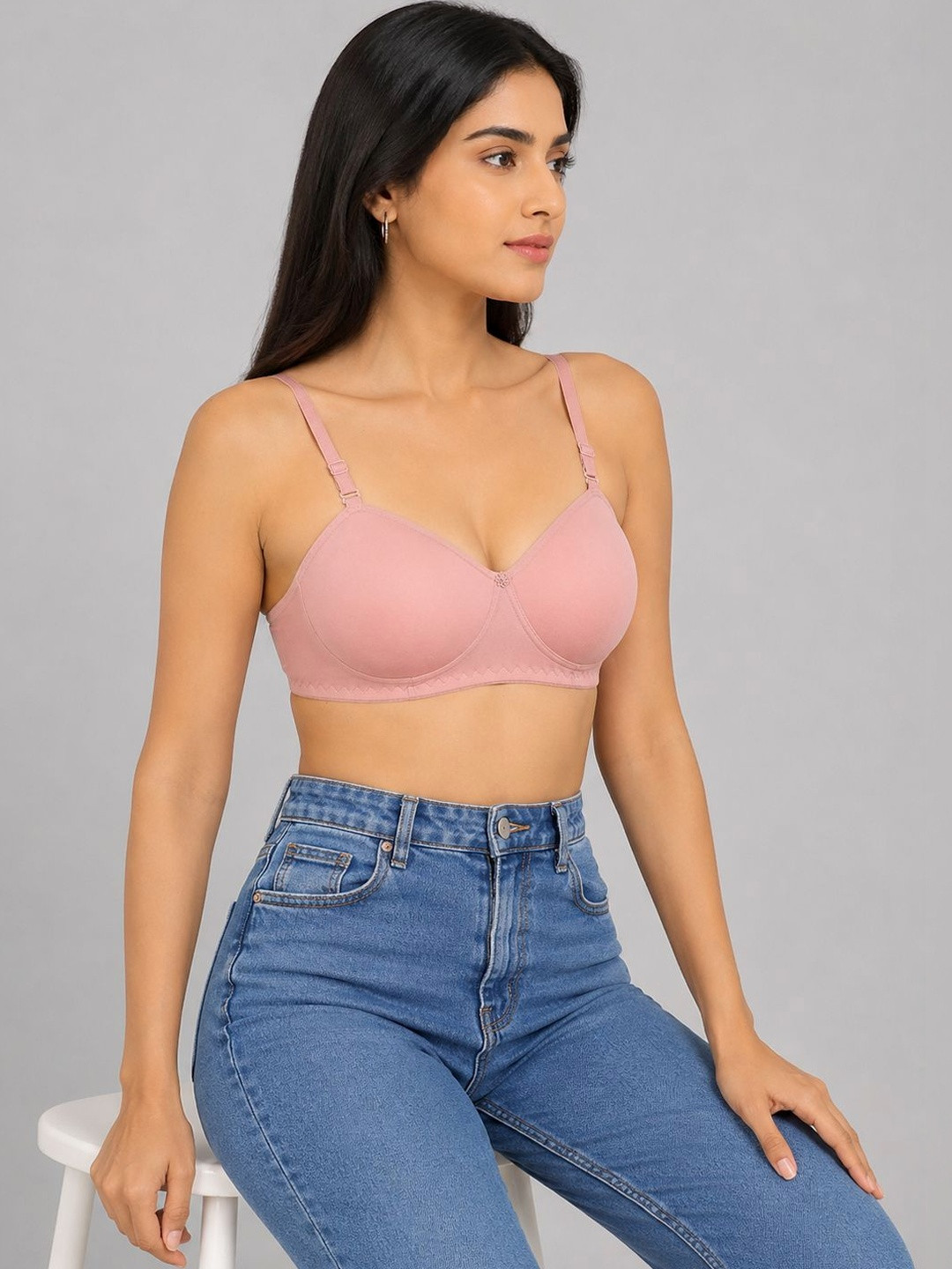 mod & shy Pink Seamless Bra - Lightly Padded