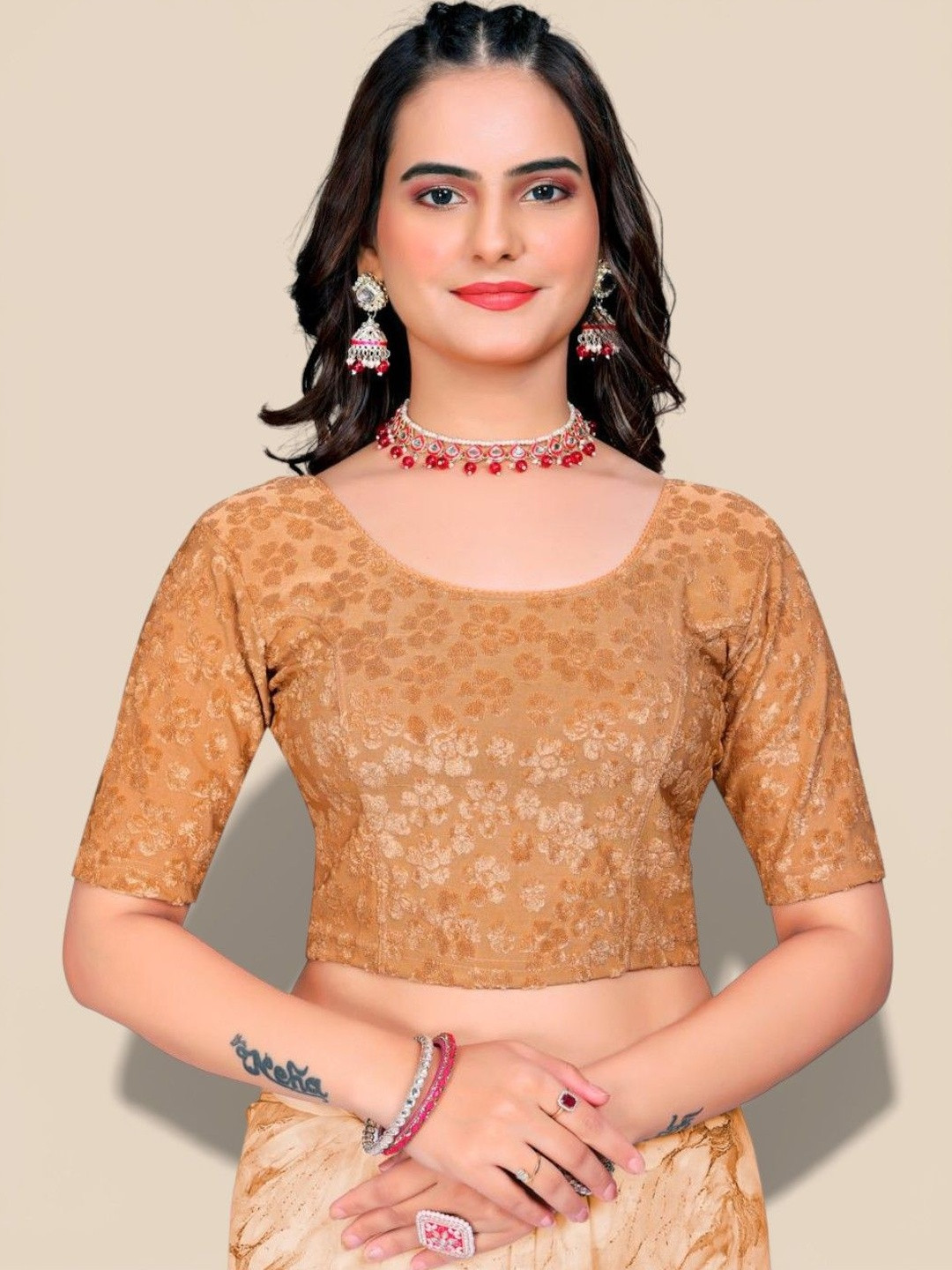 MRSWEARS Woven Design Saree Blouse