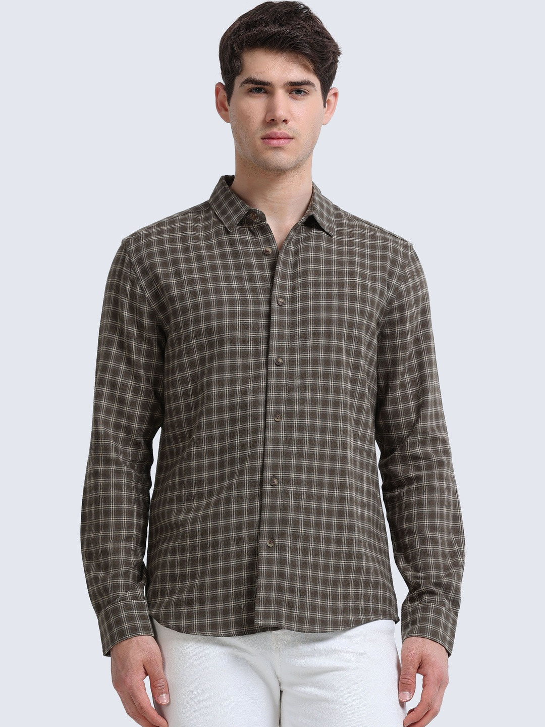 GLORYBOYZ Men Checked Brushed Cotton Casual Shirt