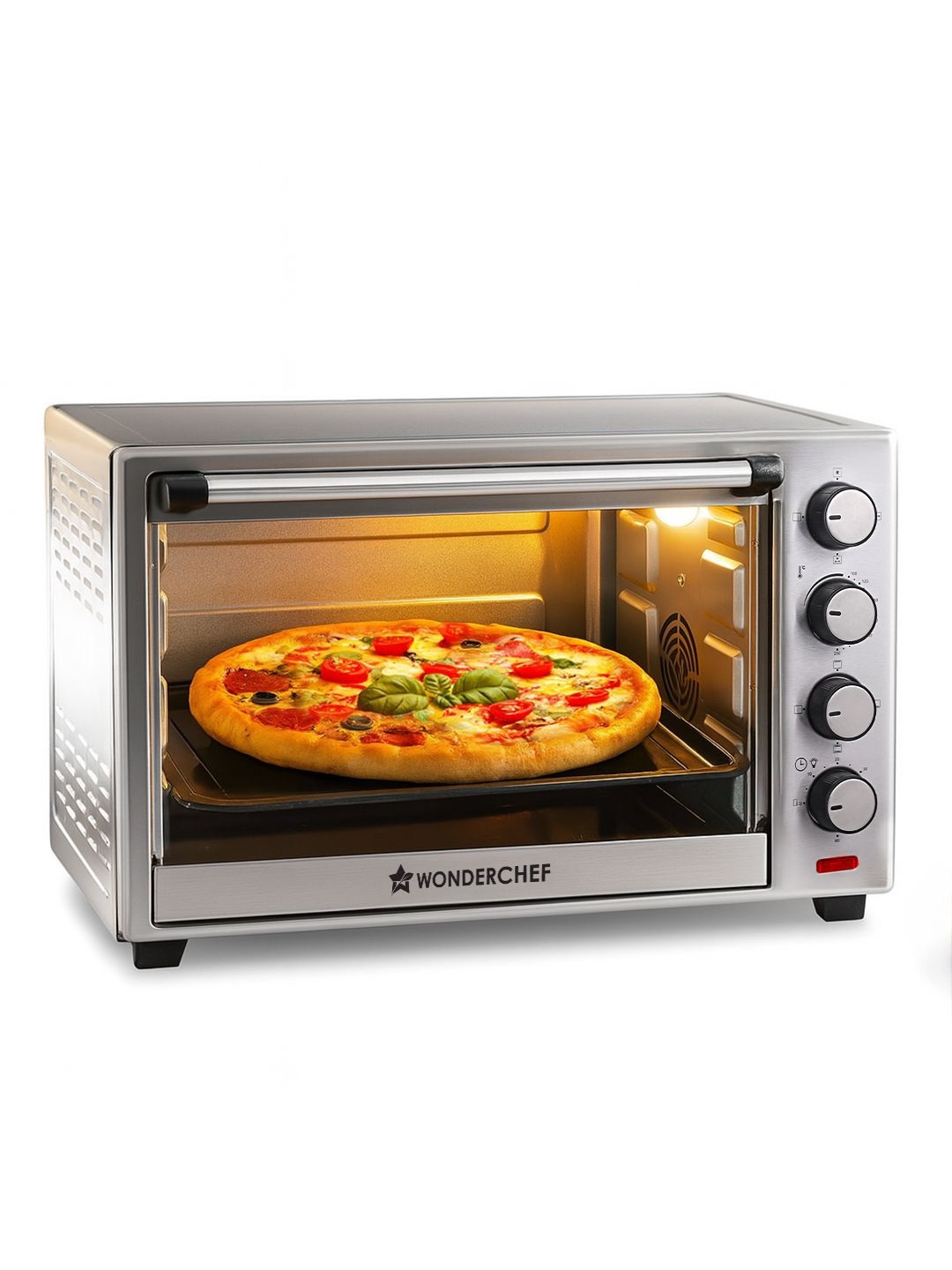 Wonderchef Silver Toned OTG Motorised Rotisserie 5 Stage Heat Selection 2000W 60 ltrs