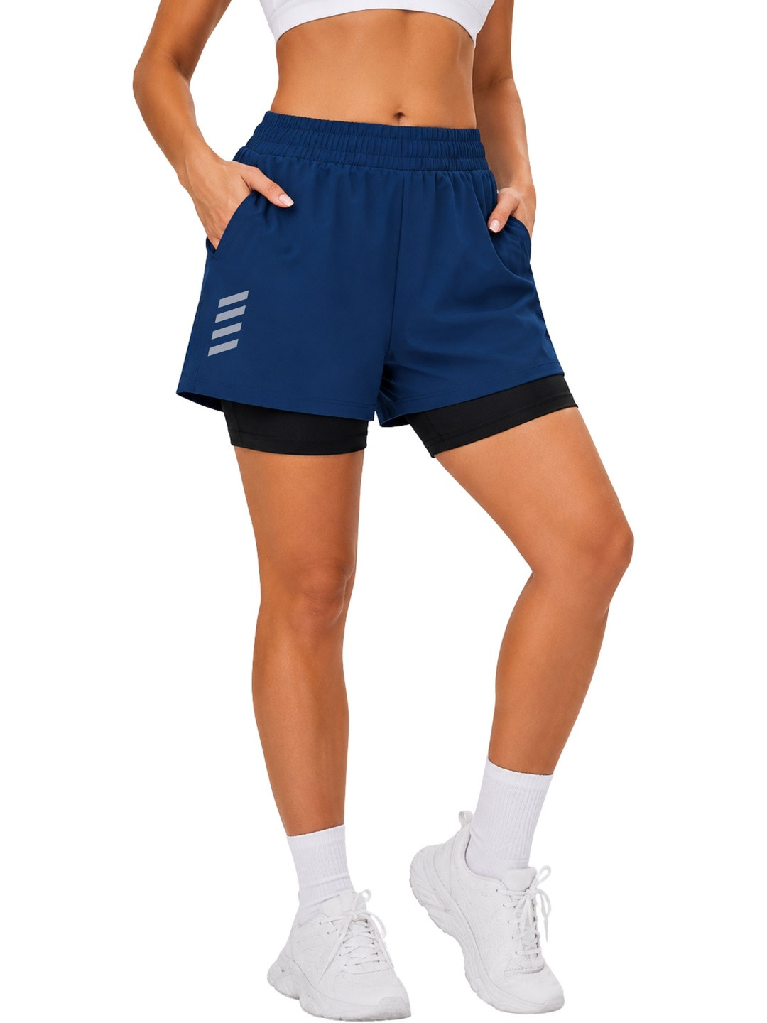 3Colors Women Low-Rise Training or Gym Sports Shorts