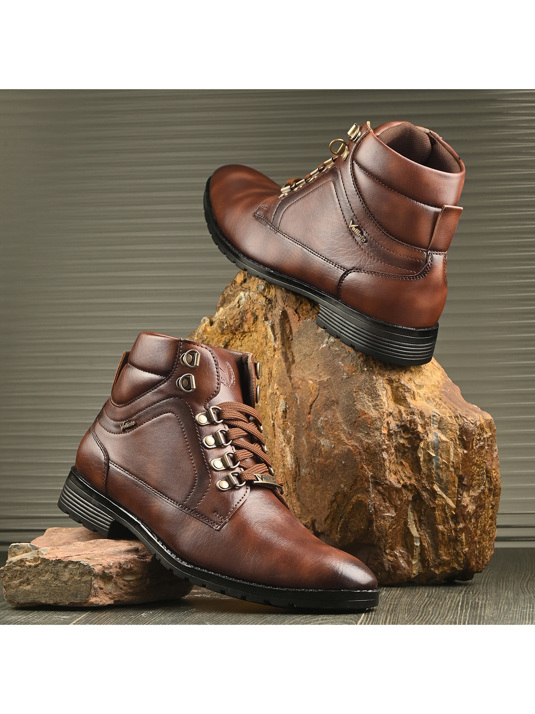 Vellinto AUSTIN Men Mid-Ankle Synthetic leather Block Heeled Boots