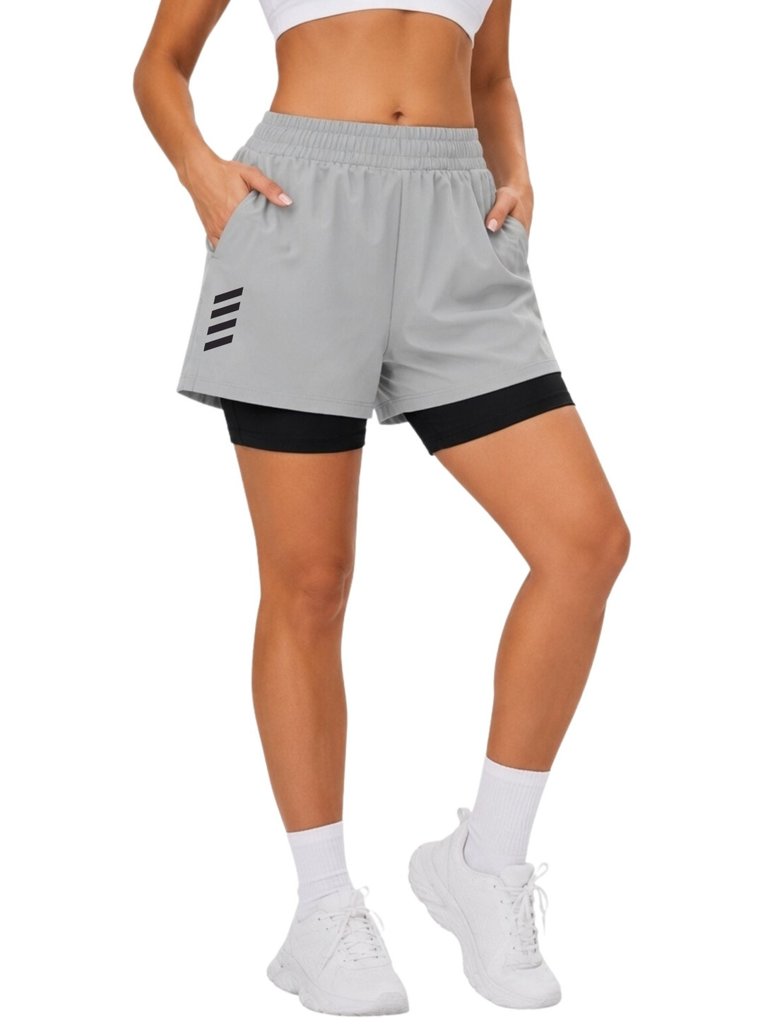 3Colors Women Low-Rise Training or Gym Sports Shorts