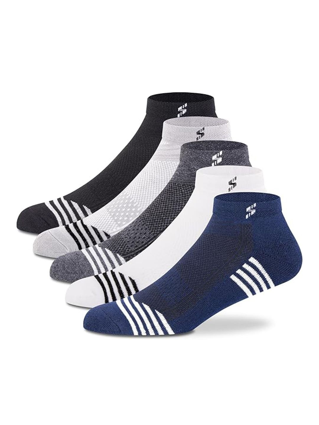 Supersox Pack Of 5 Patterned Ankle-Length Socks
