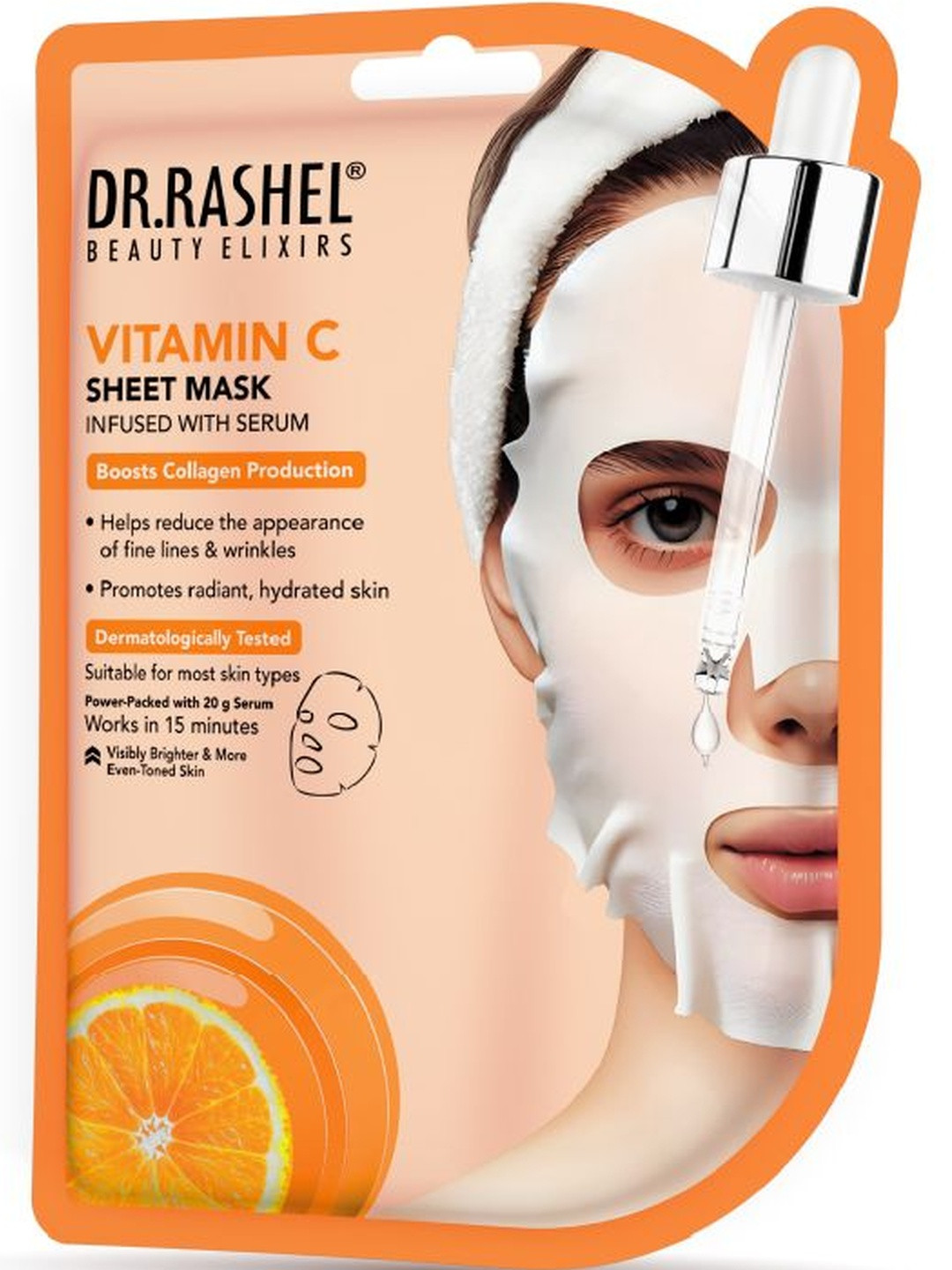 DR.RASHEL Set Of 2 Vitamin C Sheet Mask With Serum - 20 g Each
