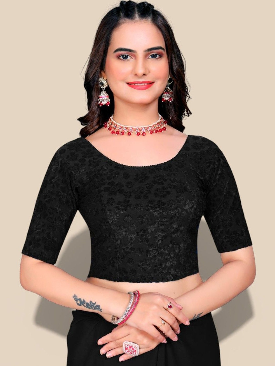 MRSWEARS Woven Design Saree Blouse
