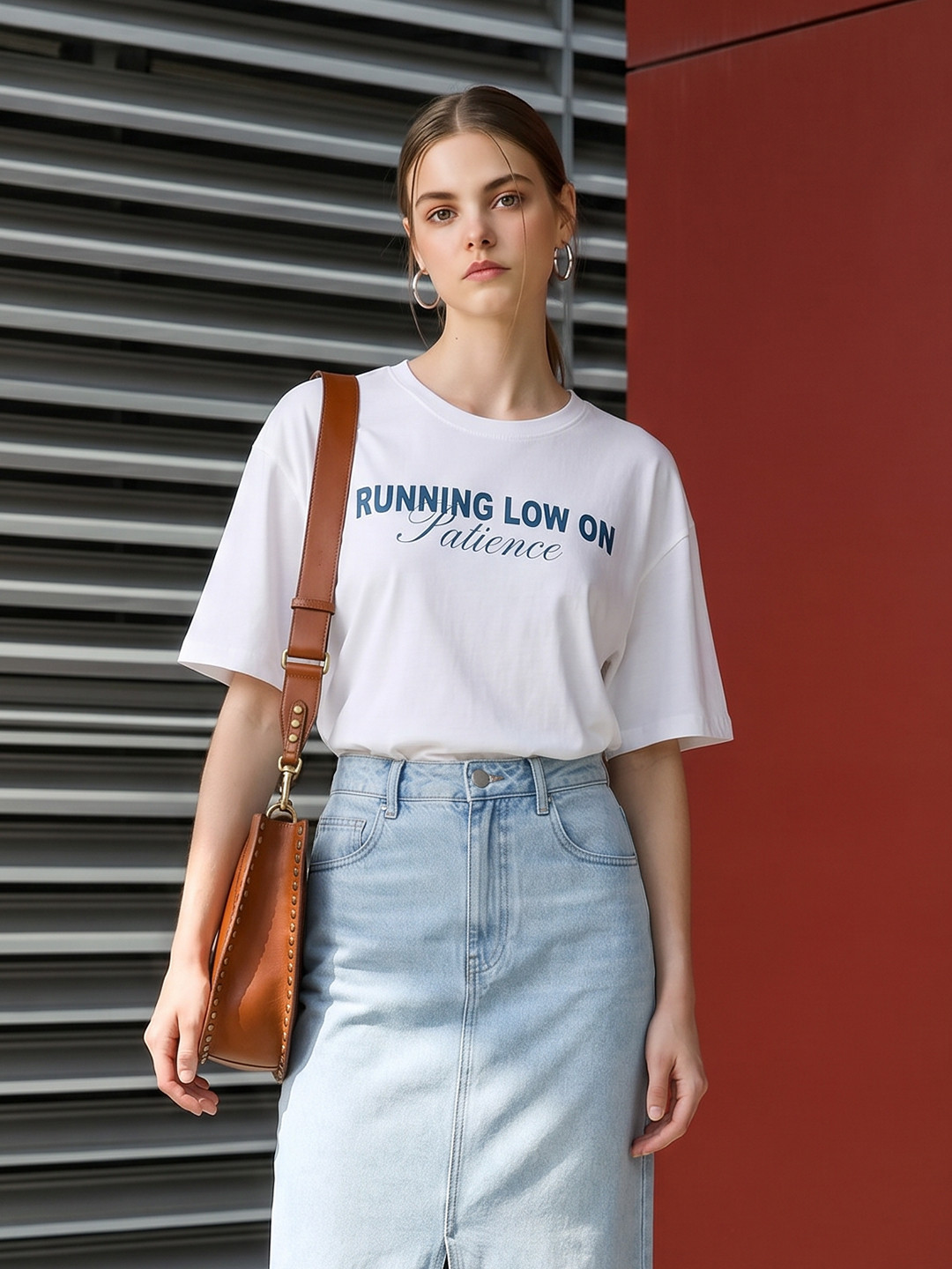 The Roadster Life Co. Typography Printed Drop-Shoulder Sleeves Printed Relaxed Fit T-shirt