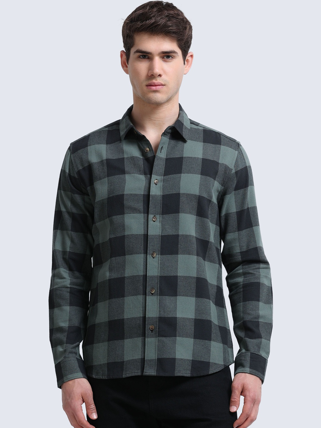 GLORYBOYZ Men Checked Brushed Cotton Casual Shirt