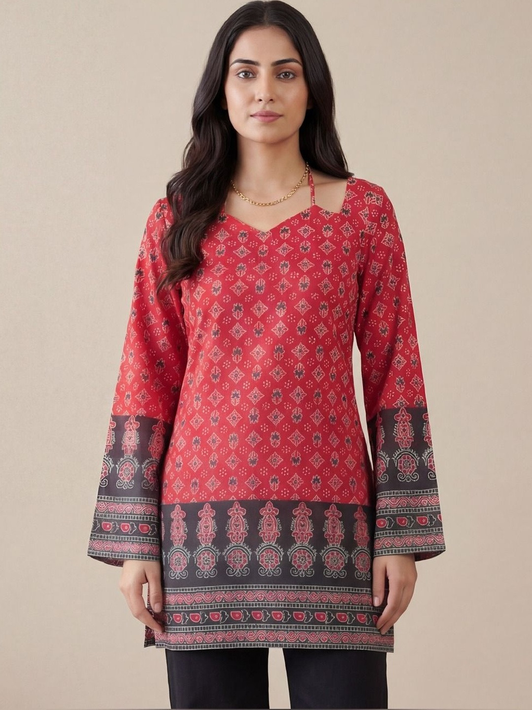 LARISHA Print Ethnic Top