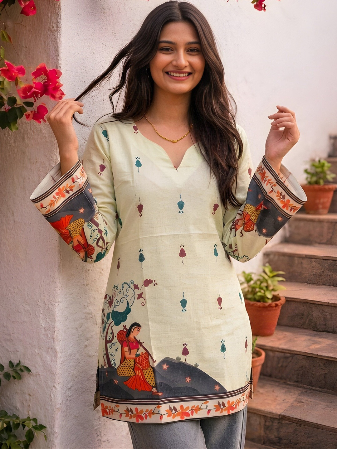 Glomee Printed Ethnic Tunic