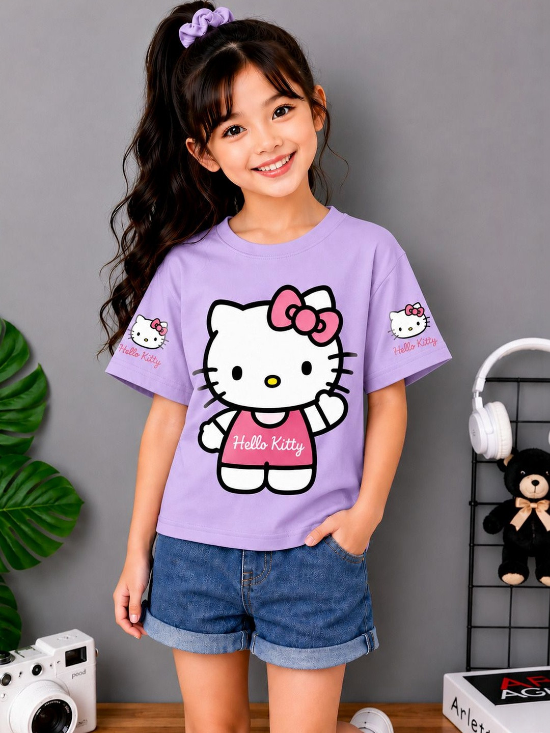 FIONAA TRENDZ Kids Hello Kitty Printed T-shirt