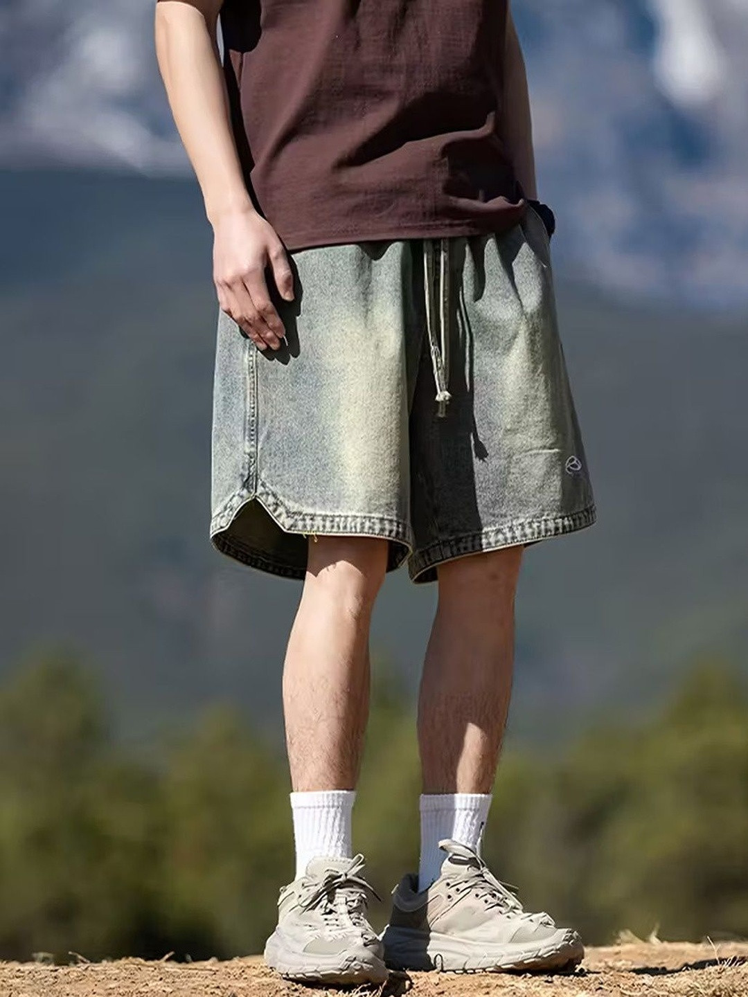 LERIYA FASHION Men Denim Blend Denim Shorts