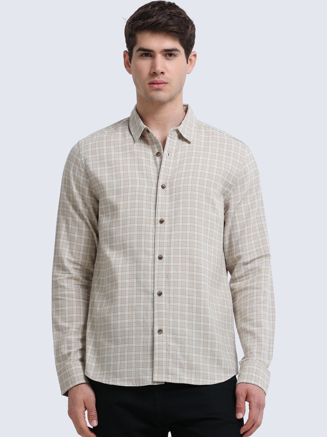 GLORYBOYZ Men Checked Brushed Cotton Casual Shirt