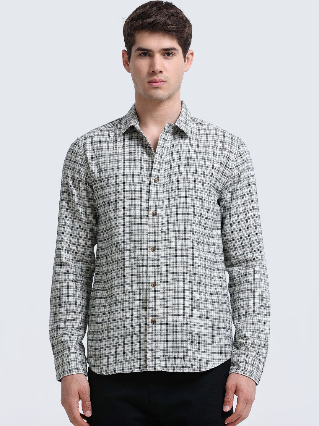 GLORYBOYZ Men Checked Brushed Cotton Casual Shirt