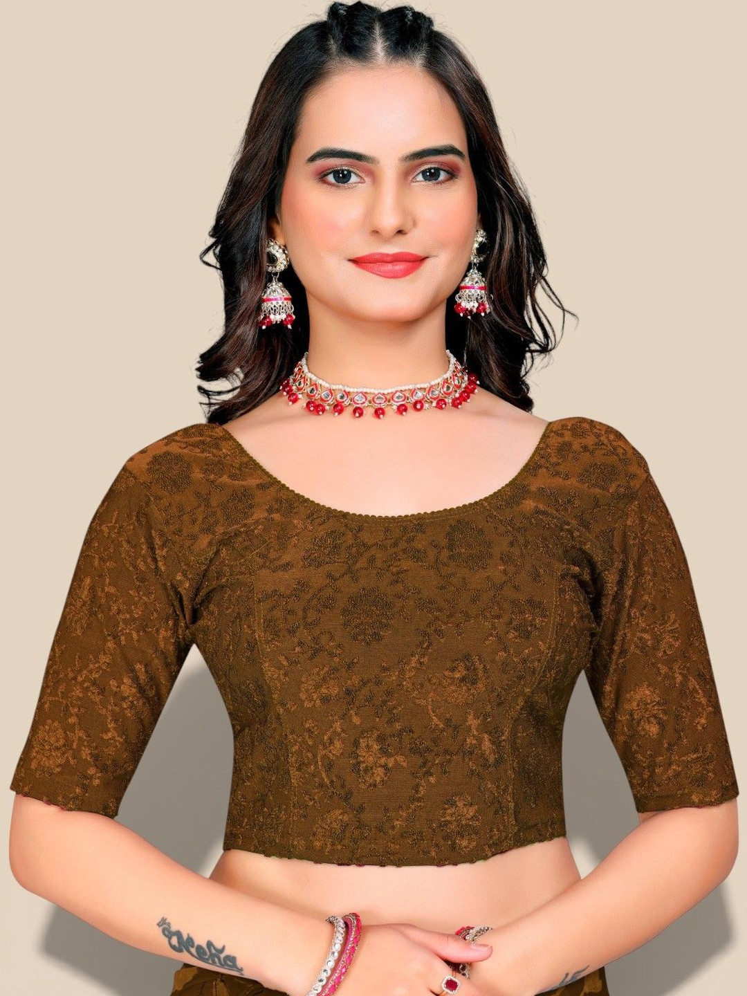 MRSWEARS Woven Design Saree Blouse